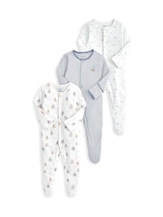 Mamas & Papas 100% Cotton Bicycle Print Sleepsuits 3 Pack - Image 1 of 2