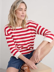 Seasalt Cornwall Red Knavock Striped Jumper - Image 5 of 9