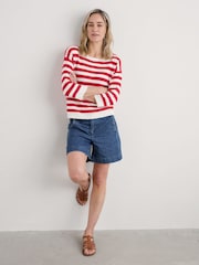 Seasalt Cornwall Red Knavock Striped Jumper - Image 6 of 9