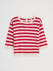 Seasalt Cornwall Red Knavock Striped Jumper - Image 8 of 9