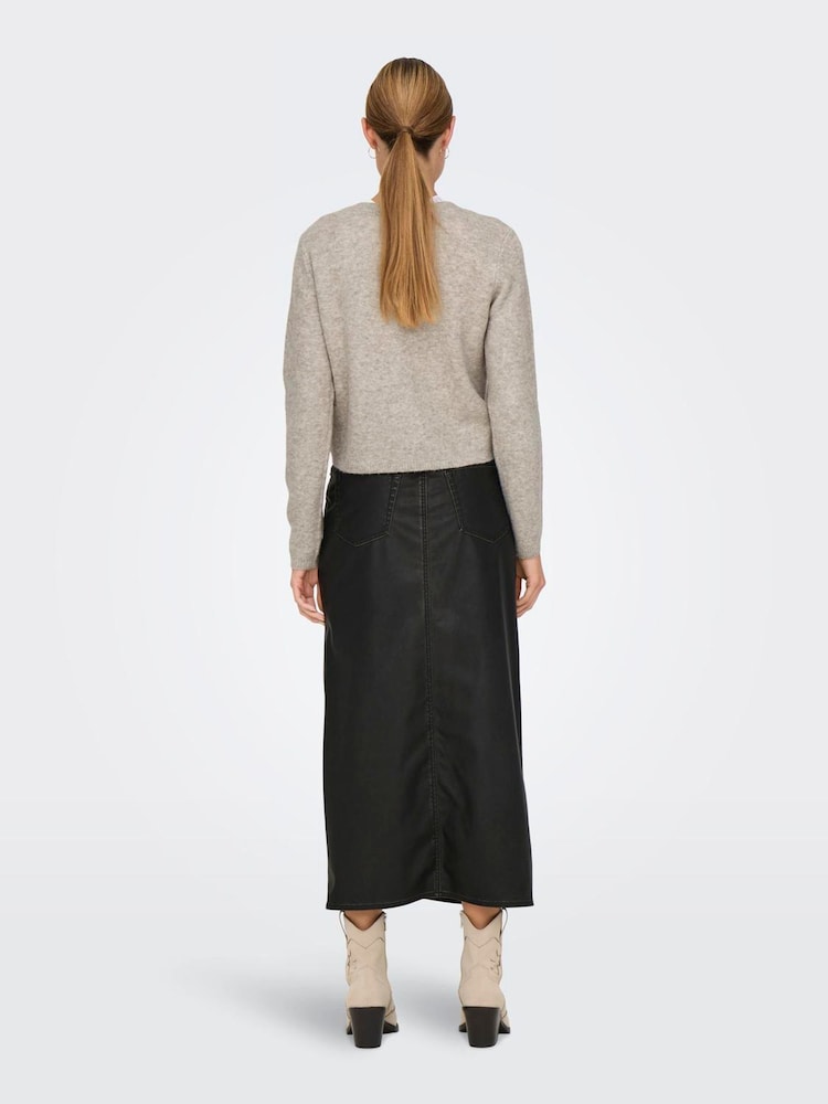 JDY Brown Crew Neck Knitted Cardigan - Image 2 of 6