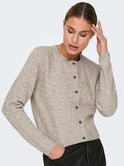 JDY Brown Crew Neck Knitted Cardigan - Image 4 of 6