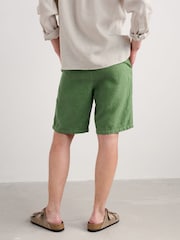 Seasalt Cornwall Green Mens Sandcart 100% Linen Shorts - Image 2 of 5