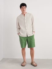 Seasalt Cornwall Green Mens Sandcart 100% Linen Shorts - Image 3 of 5