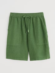 Seasalt Cornwall Green Mens Sandcart 100% Linen Shorts - Image 4 of 5