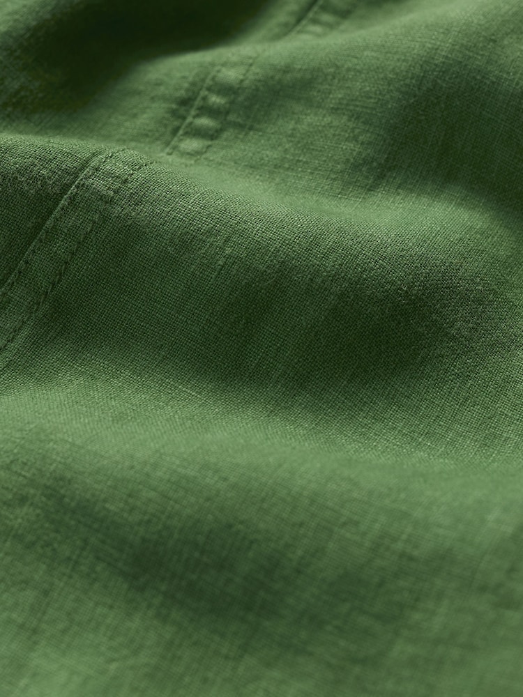 Seasalt Cornwall Green Mens Sandcart 100% Linen Shorts - Image 5 of 5