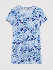 Seasalt Cornwall Blue Busy Lizzy Short Sleeve 100% Cotton Tunic - Image 4 of 5
