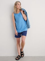 Seasalt Cornwall Blue Foredune 100% Linen Vest - Image 3 of 5