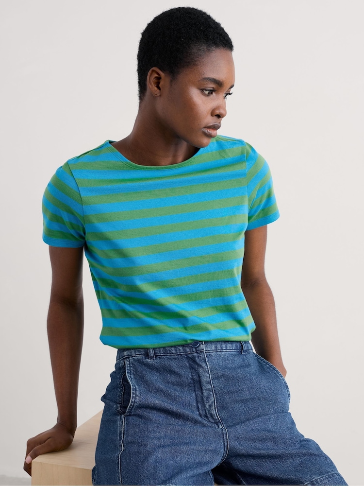 Green - Seasalt Cornwall Sailor 100% Cotton T-Shirt - Image 1 of 5