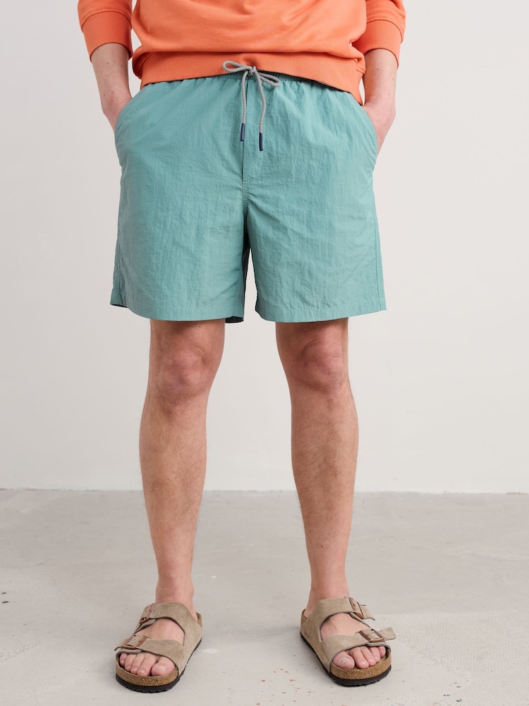 Seasalt Cornwall Blue Chrome Mens Land and Sea Printed Shorts - Image 1 of 5 Seasalt Cornwall Blue Chrome Mens Land and Sea Printed Shorts - Image 1 of 5
