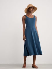 Seasalt Cornwall Blue Sun Gleam Jersey Midi Dress - Image 1 of 5