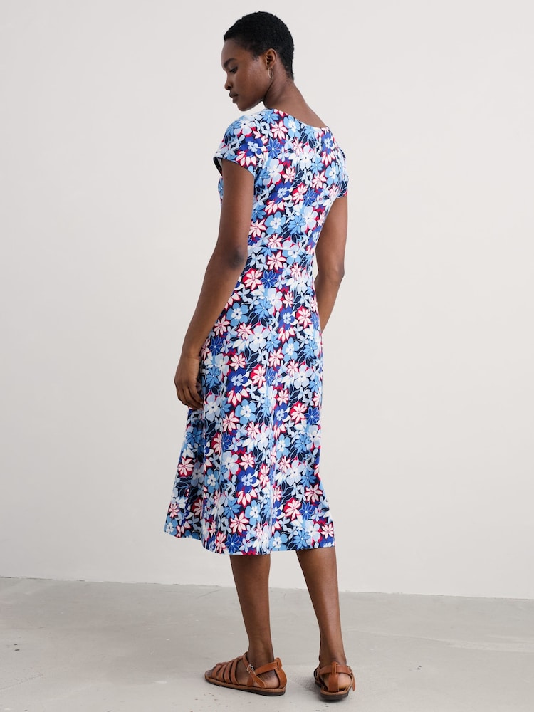 Seasalt Cornwall Blue Petite Petite Wild Bouquet Jersey Midi Dress - Image 2 of 5