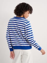 Seasalt Cornwall Blue Nessa 100% Cotton Striped Sweatshirt - Image 2 of 5