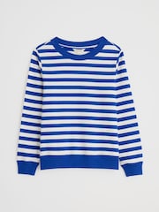 Seasalt Cornwall Blue Nessa 100% Cotton Striped Sweatshirt - Image 4 of 5