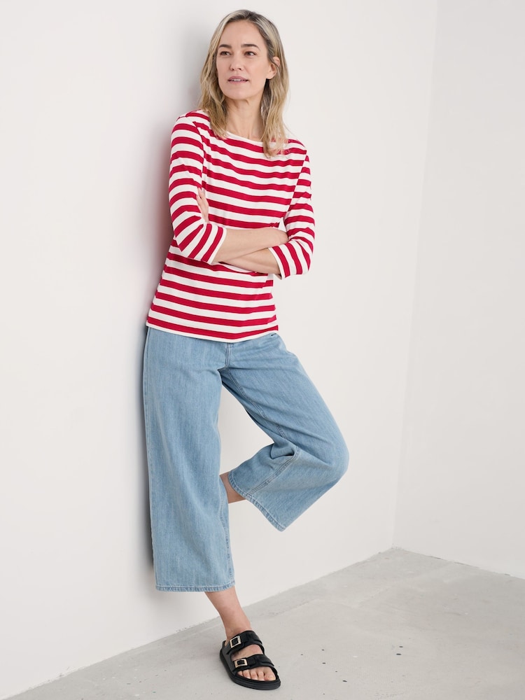 Rojo granate - Seasalt Cornwall 100% Cotton Multi Sailor Top - Imagen 1 de 5