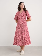 Seasalt Cornwall Red Petite Nancy Jersey Above-Ankle Dress - Image 1 of 5