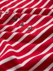 Seasalt Cornwall Red Early Orchid Ribbed Henley Top - Image 11 of 11