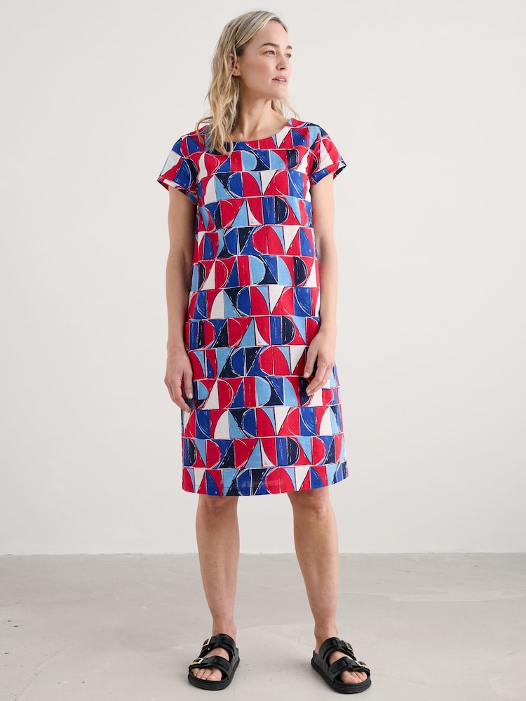 Seasalt Cornwall Multi Chrome Petite Petite River Cove Shift 100% Cotton Dress - Image 1 of 5