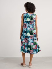 Seasalt Cornwall Black 100% Linen Petite Cresting Waves Sleeveless Linen Dress - Image 2 of 5