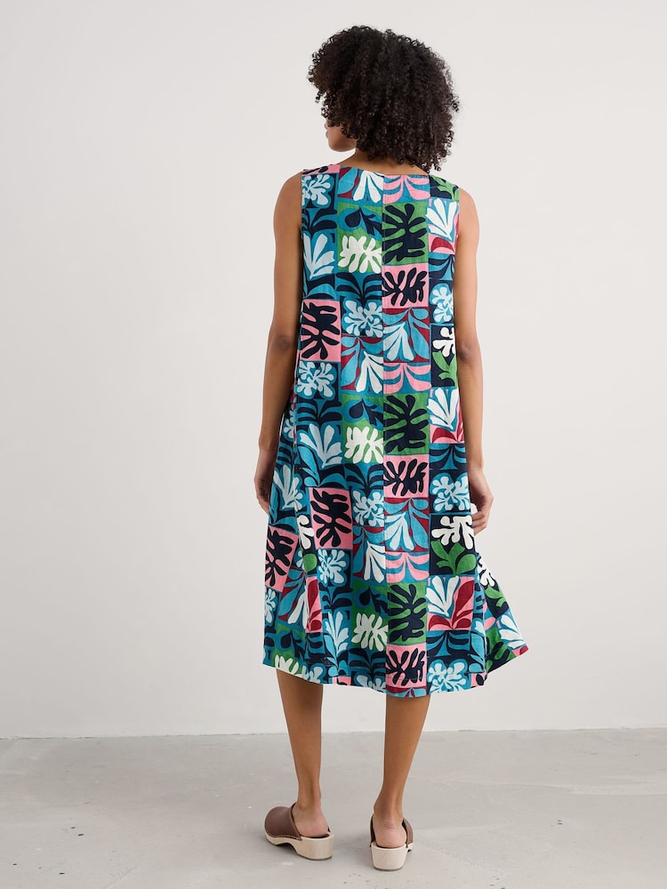 Seasalt Cornwall Black 100% Linen Petite Cresting Waves Sleeveless Linen Dress - Image 2 of 5