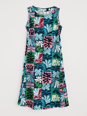 Seasalt Cornwall Black 100% Linen Petite Cresting Waves Sleeveless Linen Dress - Image 4 of 5