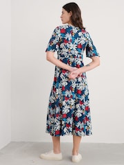 Seasalt Cornwall Blue Chateaux Half Sleeve Maxi Dress - Image 2 of 5