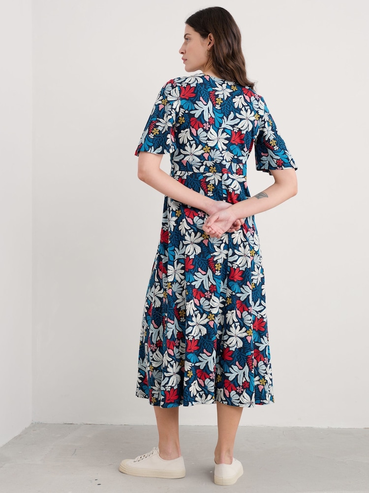 Seasalt Cornwall Blue Chateaux Half Sleeve Maxi Dress - Image 2 of 5