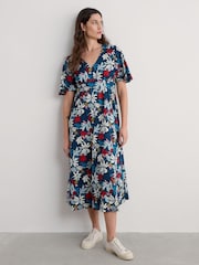 Seasalt Cornwall Blue Chateaux Half Sleeve Maxi Dress - Image 3 of 5