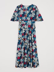 Seasalt Cornwall Blue Chateaux Half Sleeve Maxi Dress - Image 4 of 5