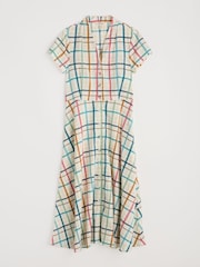 Seasalt Cornwall Green Carved Wood Midi 100% Cotton Dress - Image 4 of 5