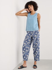 Seasalt Cornwall Blue Noweth 100% Linen Trousers - Image 1 of 5