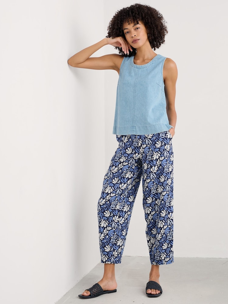 Seasalt Cornwall Blue Noweth 100% Linen Trousers - Image 1 of 5