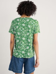 Seasalt Cornwall Green Barnoon Jersey Printed Short-Sleeve Blouses - Image 2 of 5