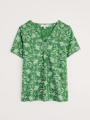 Seasalt Cornwall Green Barnoon Jersey Printed Short-Sleeve Blouses - Image 4 of 5