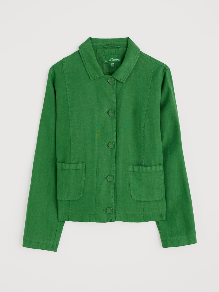 Seasalt Cornwall Light Green Arame Linen Jacket - Image 4 of 5