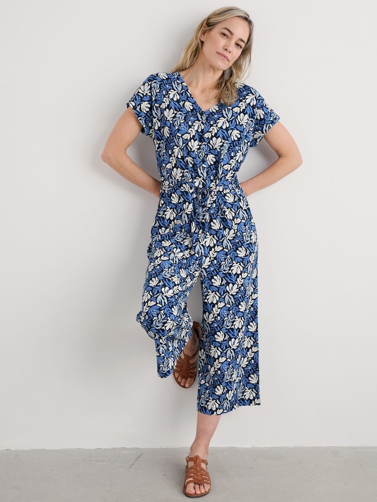 Seasalt Cornwall Blue Petite Petite Rose Trellis Wide Leg Jumpsuit - Image 1 of 5 Seasalt Cornwall Blue Petite Petite Rose Trellis Wide Leg Jumpsuit - Image 1 of 5