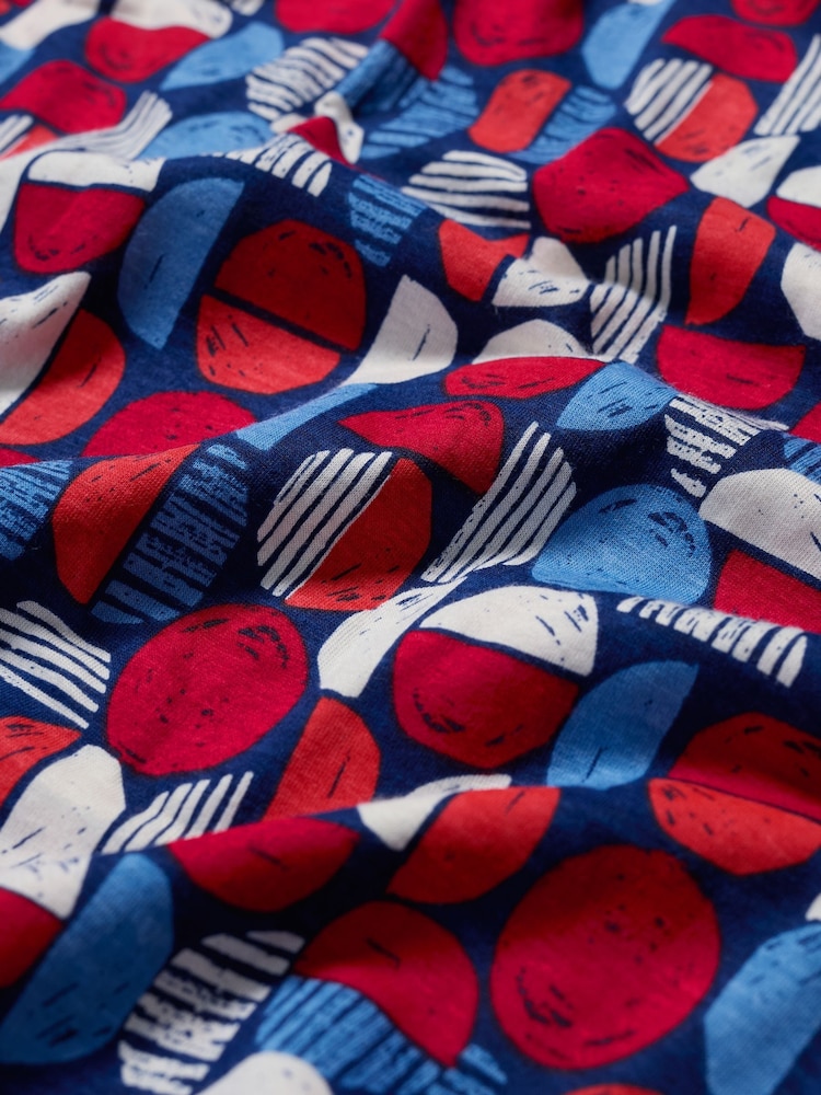 Seasalt Cornwall Blue & Red Light Pink Appletree Keyhole Detail T-Shirt - Image 5 of 5