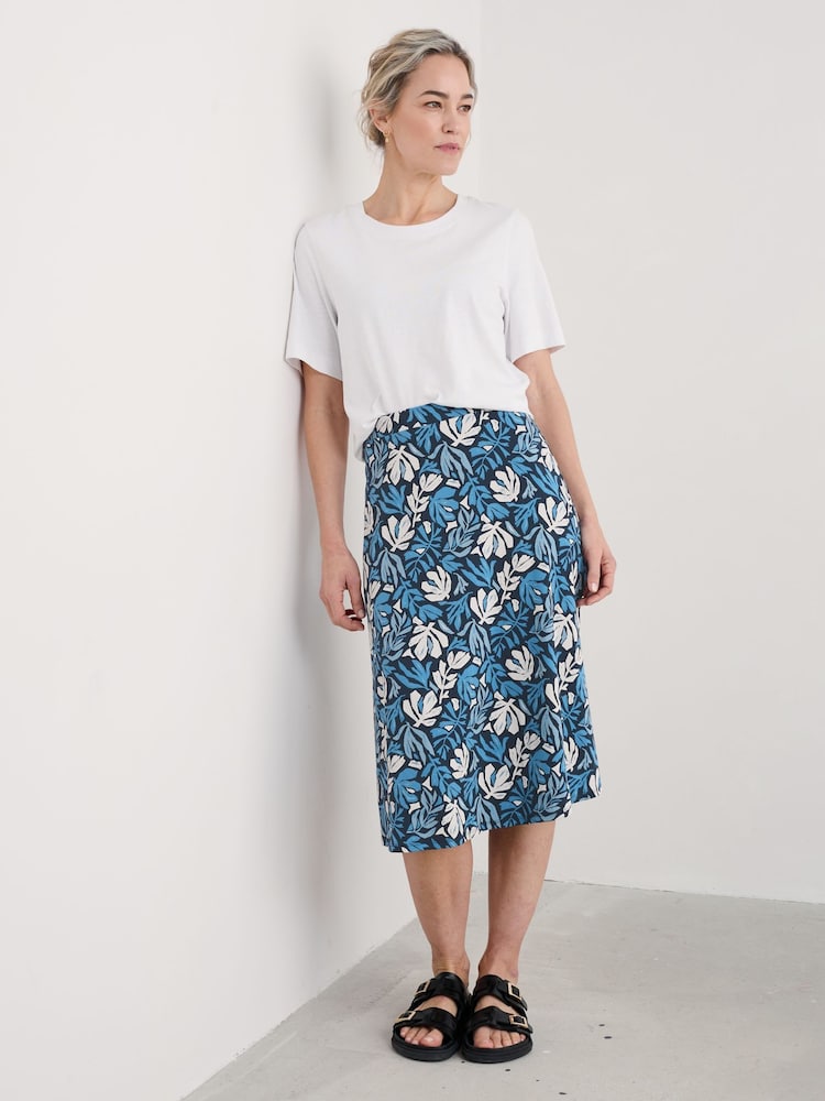 Seasalt Cornwall Blue Rose A-Line Skirt - Image 1 of 5 Seasalt Cornwall Blue Rose A-Line Skirt - Image 1 of 5