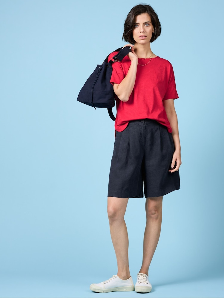 Seasalt Cornwall Red Bryher View 100% Cotton Boat Neck T-Shirt - Image 2 of 2