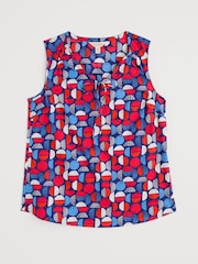 Seasalt Cornwall Blue Cobbs Well Sleeveless 100% Cotton Vest - Image 4 of 5