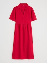 Seasalt Cornwall Red Petite Fen Violet Linen Midi 100% Linen Dress - Image 4 of 5