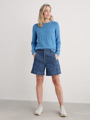 Seasalt Cornwall Blue Kinter 100% Cotton Jumper - Image 1 of 5