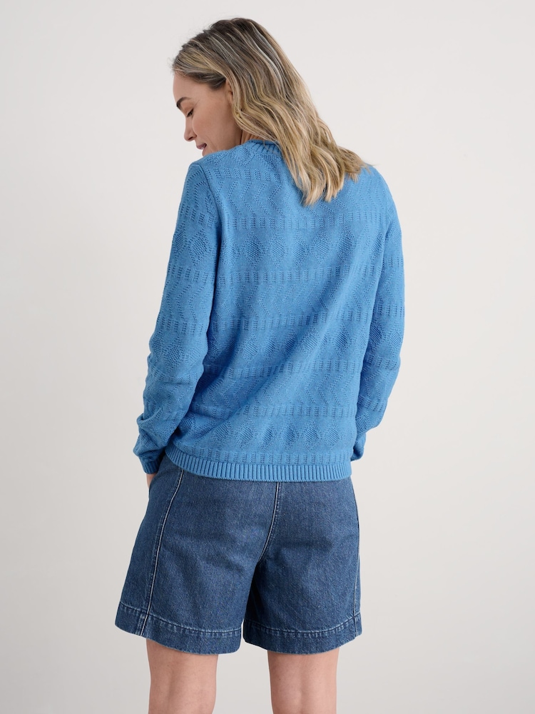 Seasalt Cornwall Blue Kinter 100% Cotton Jumper - Image 2 of 5
