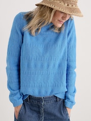 Seasalt Cornwall Blue Kinter 100% Cotton Jumper - Image 3 of 5