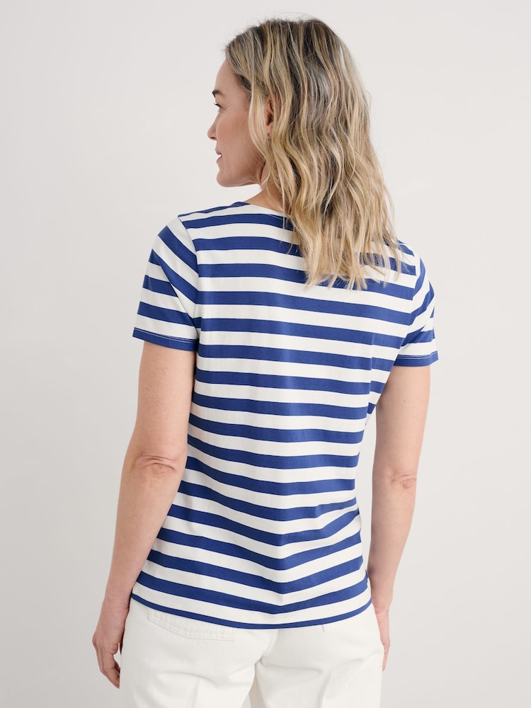 Azul - Seasalt Cornwall Sailor 100% Cotton T-Shirt - Imagen 2 de 5