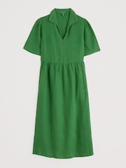 Seasalt Cornwall Green Petite Fen Violet Midi 100% Linen Dress - Image 4 of 5
