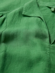 Seasalt Cornwall Green Petite Fen Violet Midi 100% Linen Dress - Image 5 of 5