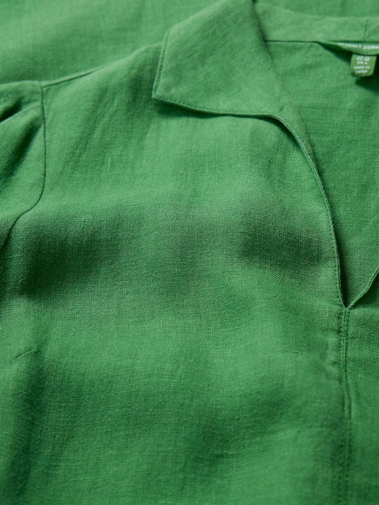 Seasalt Cornwall Green Petite Fen Violet Midi 100% Linen Dress - Image 5 of 5