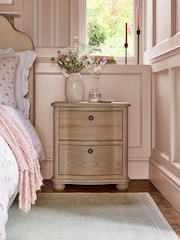 Laura Ashley Whitewash Oak Someford 2 Drawer Bedside Table - Image 1 of 8