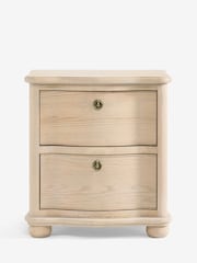 Laura Ashley Whitewash Oak Someford 2 Drawer Bedside Table - Image 6 of 8